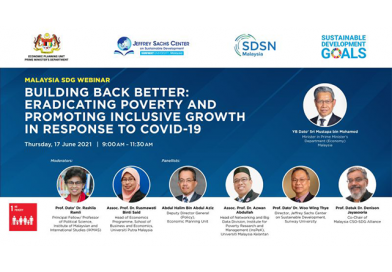 Malaysia SDG Webinar: Building Back Better: Eradicating Poverty and Promoting Inclusive Growth in Response to Covid-19